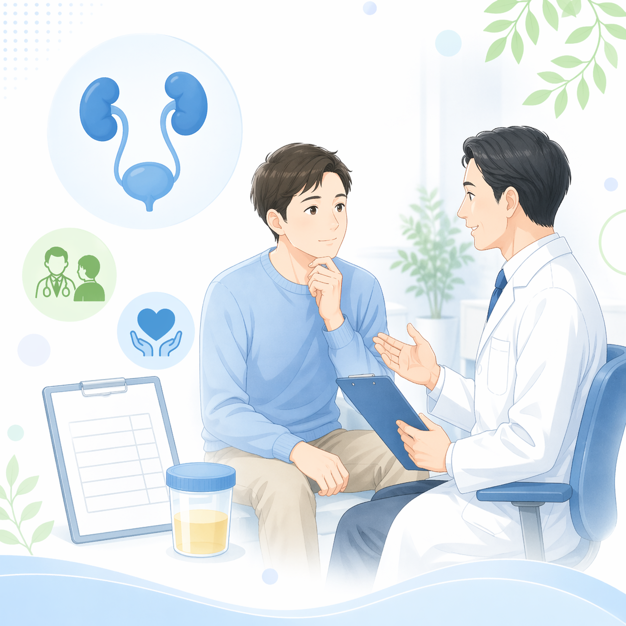 健康診断で尿潜血を指摘されたら｜血尿の原因、放置してはいけないサイン、受診の目安