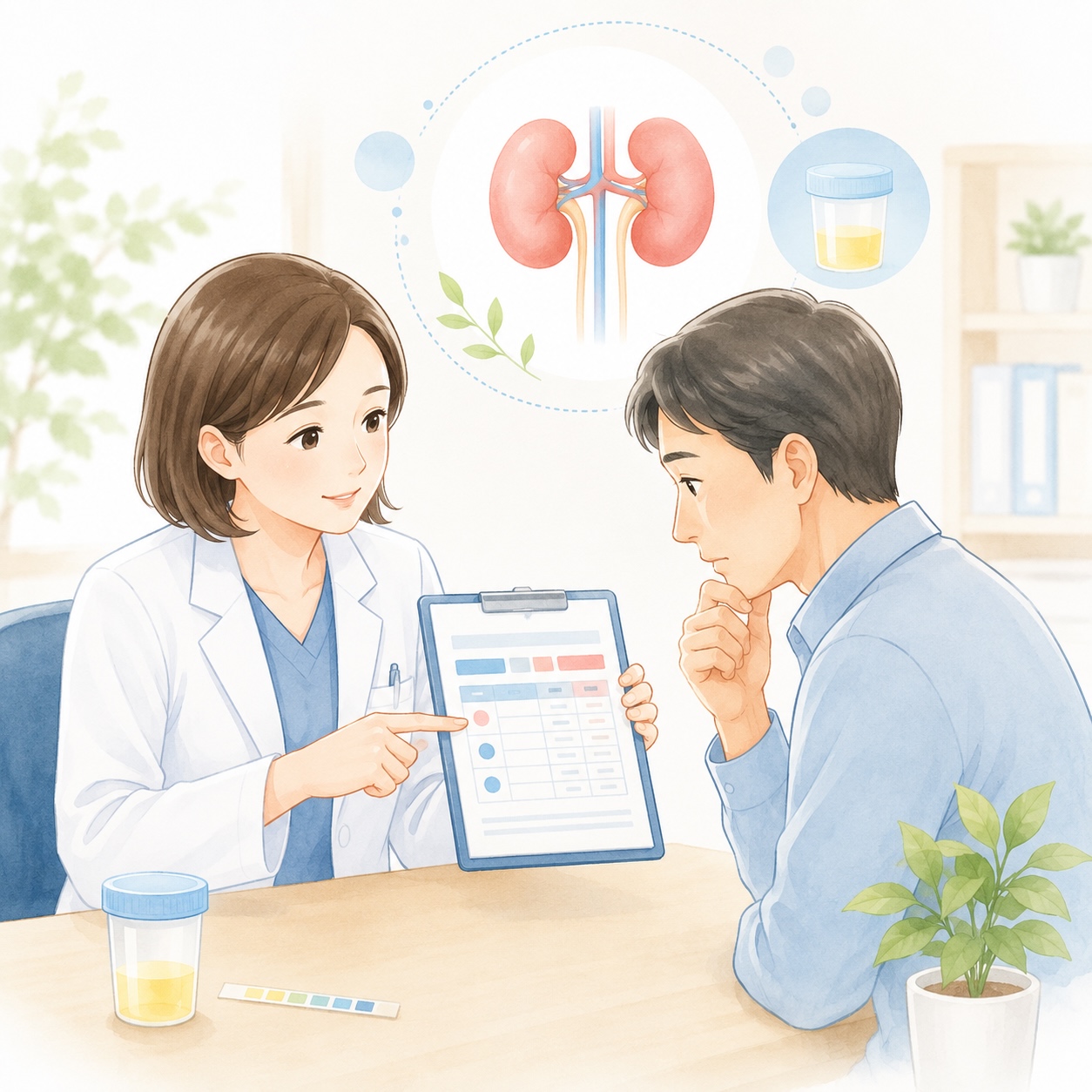 健診で尿蛋白・腎機能低下を指摘されたら｜原因・再検査・CKDとの関係を解説