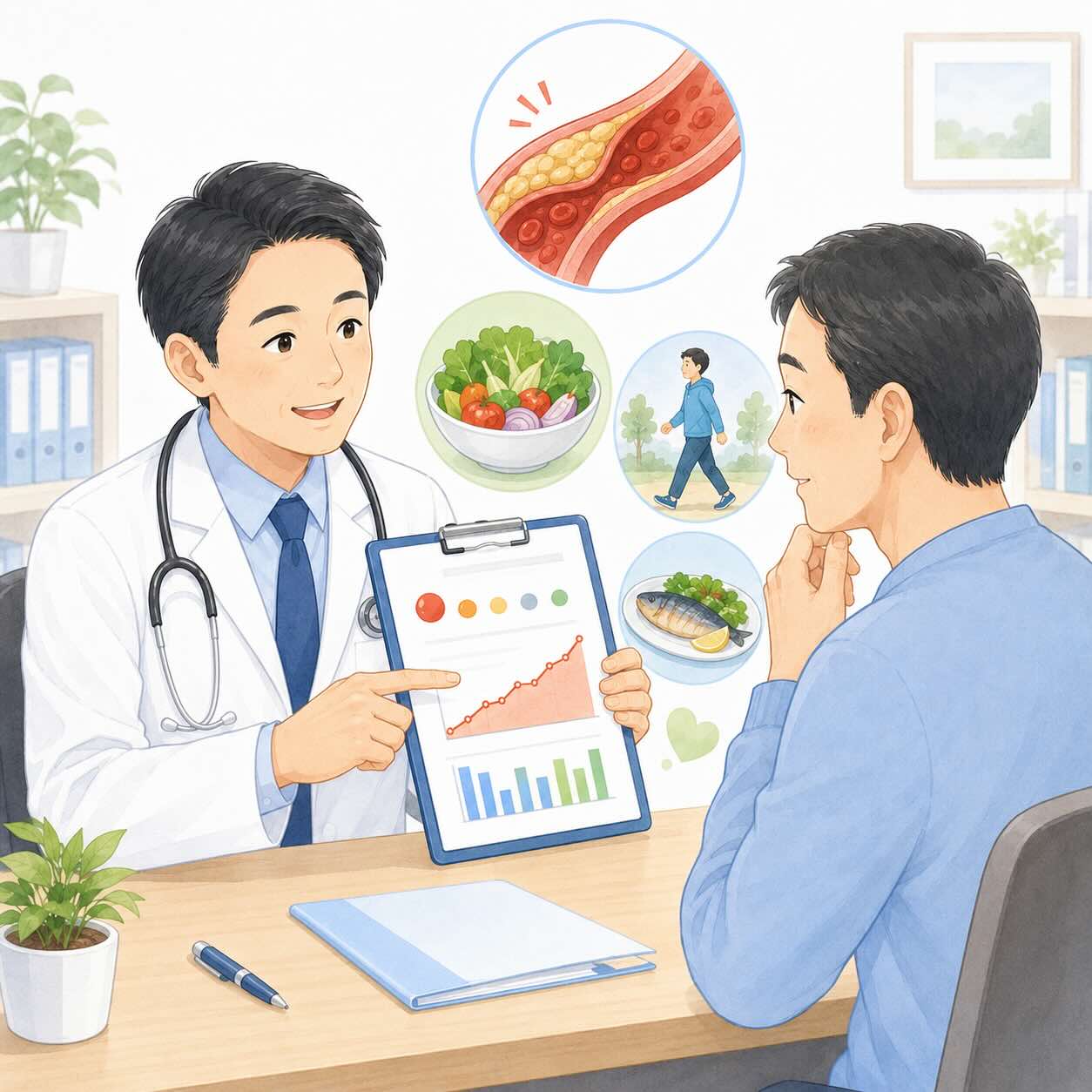 健診でLDLコレステロールが高いと言われたら｜原因・リスク・受診の目安・治療を解説