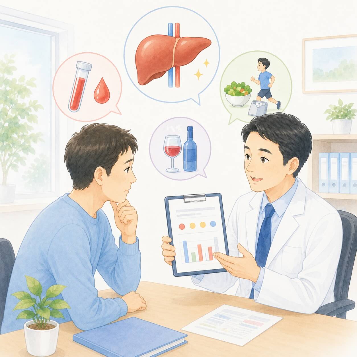 健診で肝機能異常を指摘されたら|AST・ALT・γ-GTPの見方、原因・再検査・受診の目安を解説