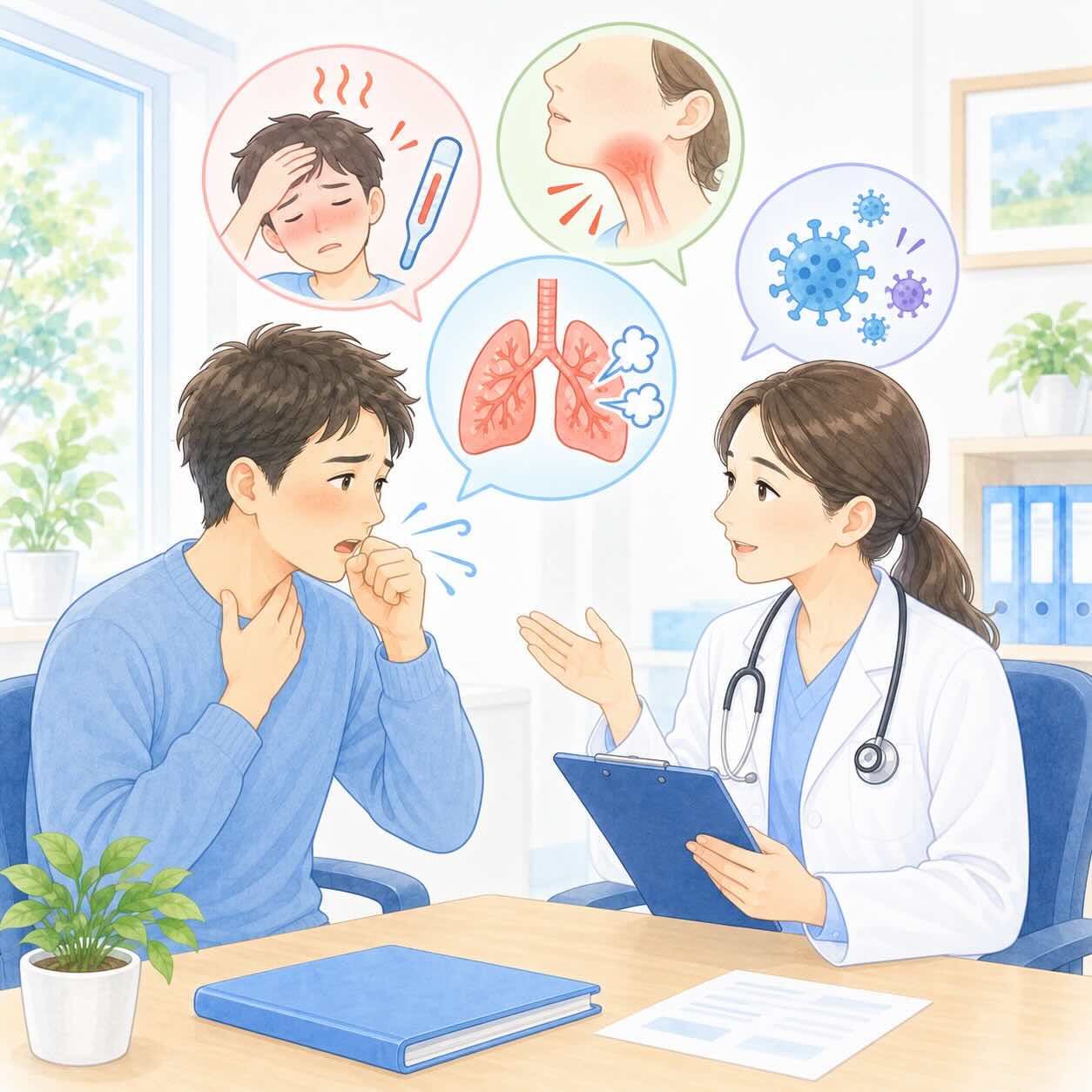 発熱・咳・のどの痛みがあるとき｜受診の目安と来院前に確認したいこと
